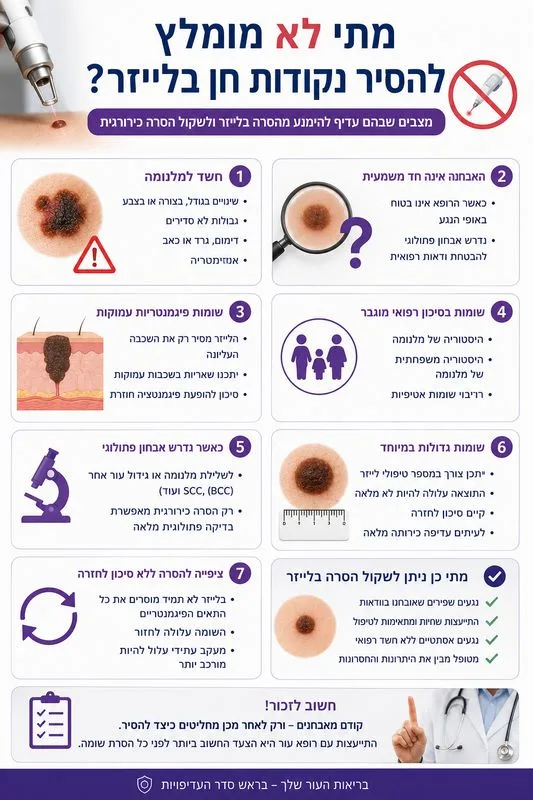 מתי לא מומלץ להסיר נקודות חן בלייזר