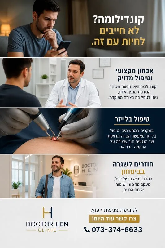 שלבים בתהליך טיפול בקונדילומה