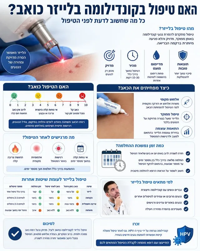 האם טיפול קונדילומה בלייזר כואב