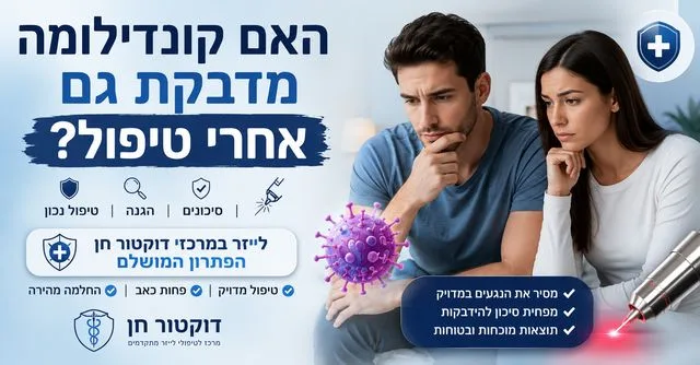 האם קונדילומה מדבקת גם אחרי טיפול- מעודכן תאריך: 16/06/2026