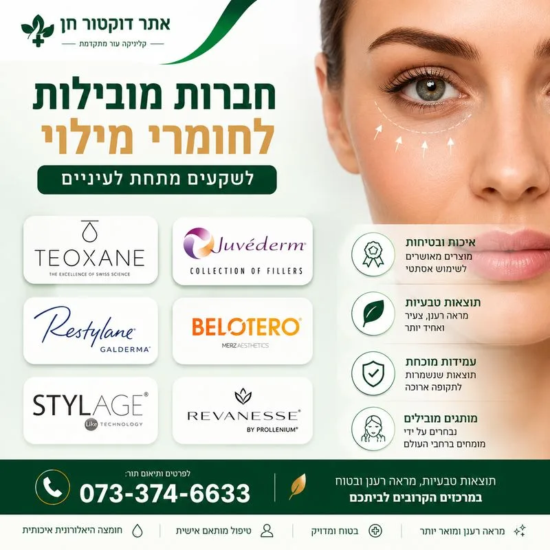 חברות מובילות למילוי שקעים מתחת לעיניים