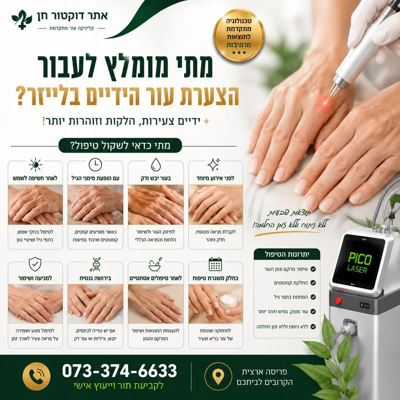הצערת עור הידיים בלייזר - מתי מומלץ?