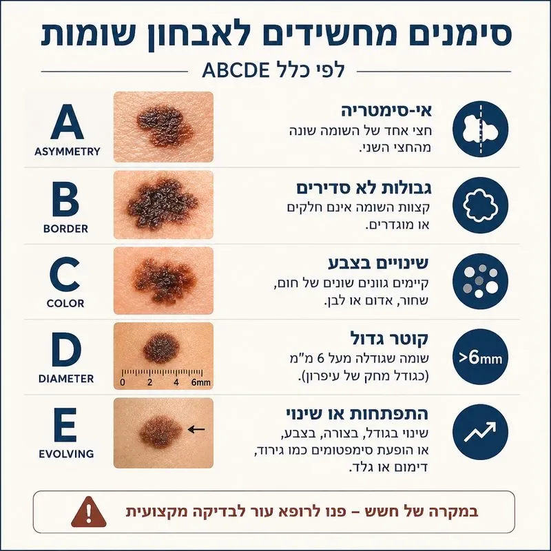 סימנים מחשידים לאבחון שומות