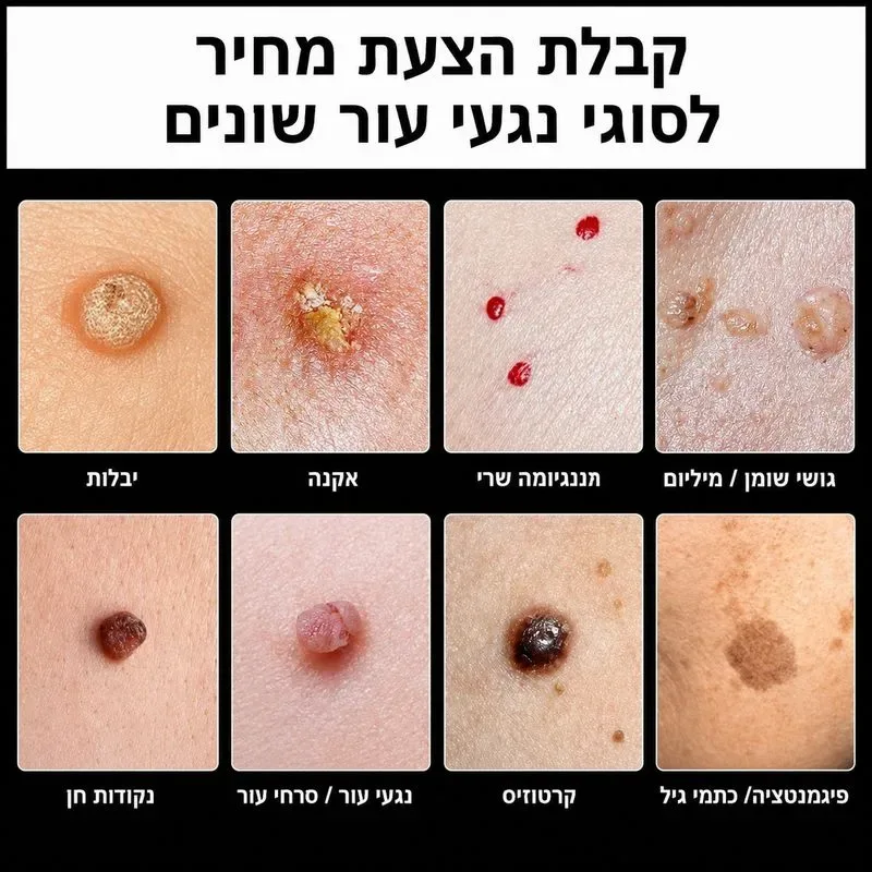הצעת מחיר לפי סוג נגע העור