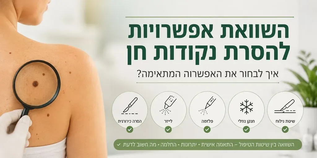 השוואת אפשרויות להסרת נקודות חן