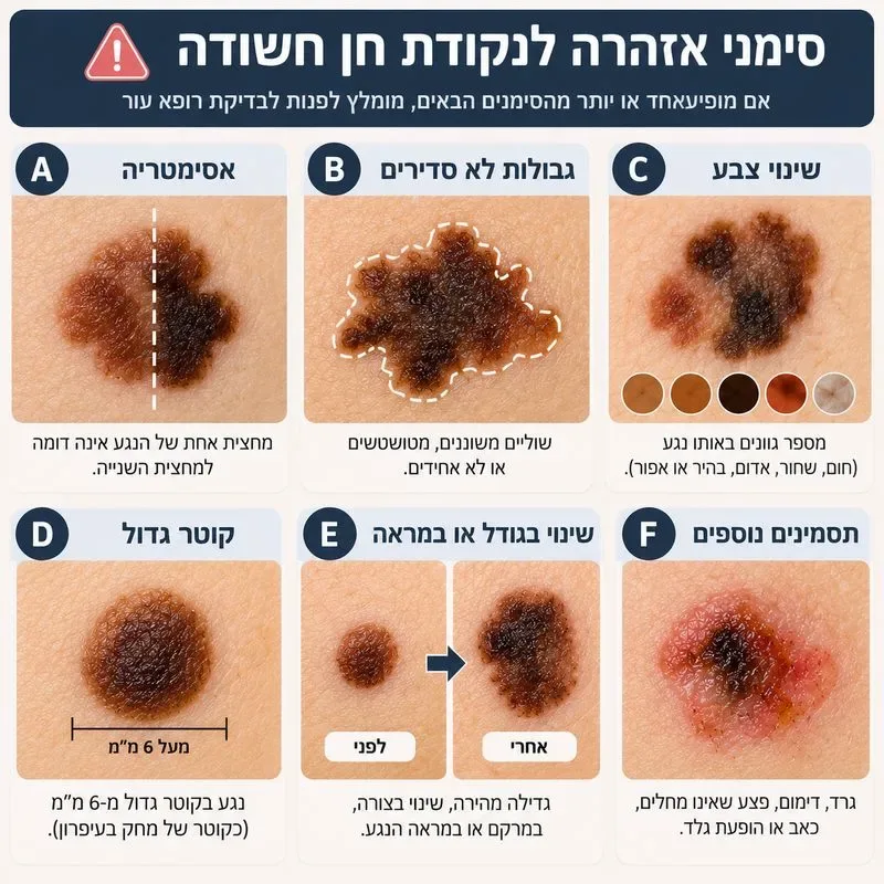 סימני אזהרה לנקודת חן חשודה